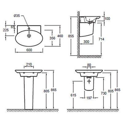 Раковина Jacob Delafon - Presquile 60x46 (E4438-00)