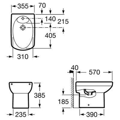 Биде напольное ROCA - Dama Senso (357514000) Биде напольное ROCA - Dama Senso (357514000)