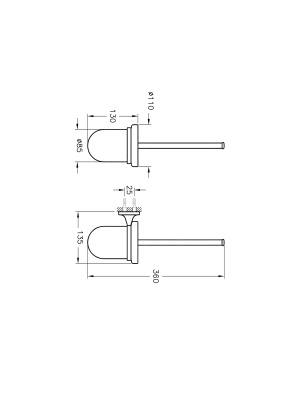 Держатель ершика Vitra Marin, хром (A44948)