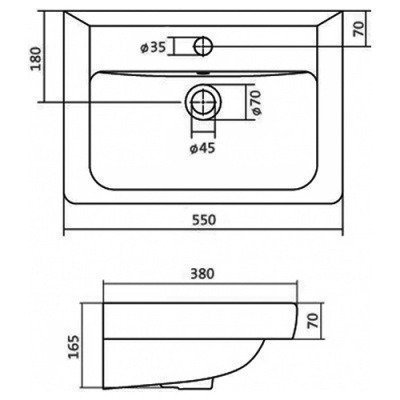Раковина накладная Акватон - Тигода М 55 (1WH302127)