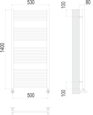 Водяной полотенцесушитель Terminus Ватикан П22 500х1400 (4670078530547)