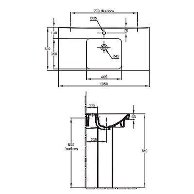 Раковина Jacob Delafon - Odeon Up 105x50 (E4731-00)