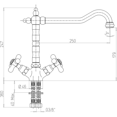 Смеситель для кухни Paini Monaco (08CR570BLMKM)