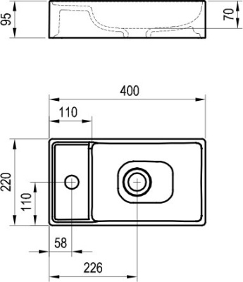 Миниумывальник Ravak Veda Slim 400 (XJX01240000)