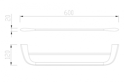 Полотенцедержатель двойной ABBER Nord хром (AA1553)