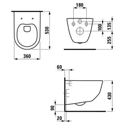 Унитаз безободковый Laufen - Pro Rimless (8.2096.6.000.000.1)