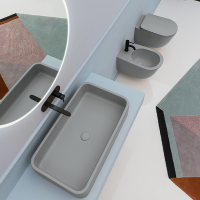 Унитаз подвесной 550х360мм., AXA Eva безободковый, серый матовый (WCWH8801009) Унитаз подвесной 550х360мм., AXA Eva безободковый, серый матовый (WCWH8801009)