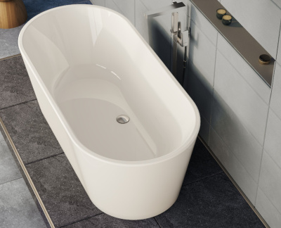 Ванна Vitra Geo 170x80 отдельностоящая+ножки+скрытый сифон (65370006000)