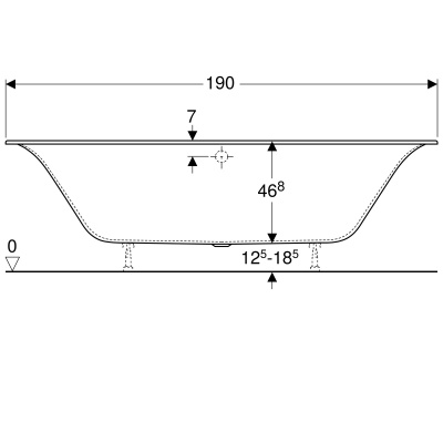 Ванна прямоугольная 190x90 Geberit SOANA (554.008.01.1)