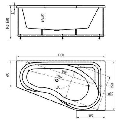Ванна акриловая Aquatek - Медея 170x95 Правая (MED180-0000038)