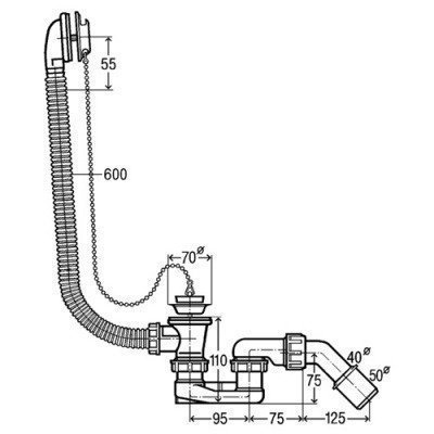 Слив-перелив Viega - 540 мм (311537)