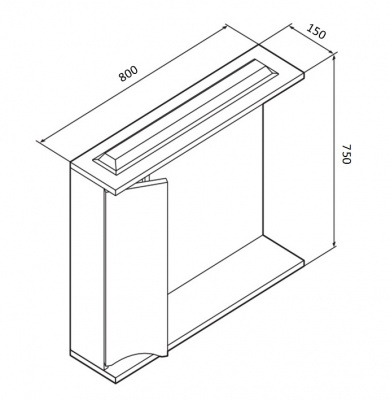 Зеркальный шкаф, 80 см, с подсветкой, левый AM.PM Like (M80MPL0801WG)
