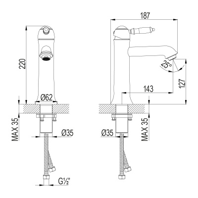 Смеситель Lemark Villa для раковины (LM4837C)