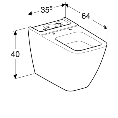 Чаша напольного унитаза Geberit iCon Square (200920000)
