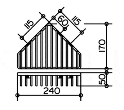 Мыльница-решетка Keuco 24x17x5 см угловая (24904010000)