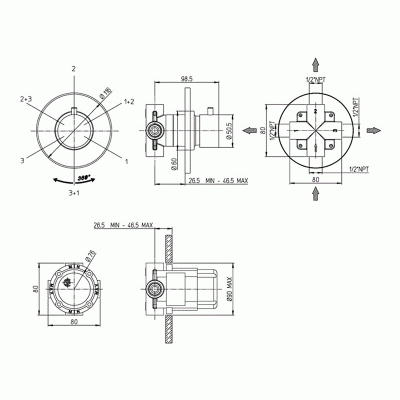 Смеситель для душа Paini Cox (78PZ471)
