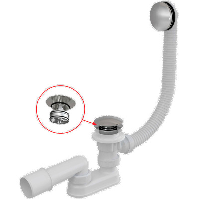 Сифон для ванны CLICK/CLACK, металл (A504CKM) Сифон для ванны CLICK/CLACK, металл (A504CKM)